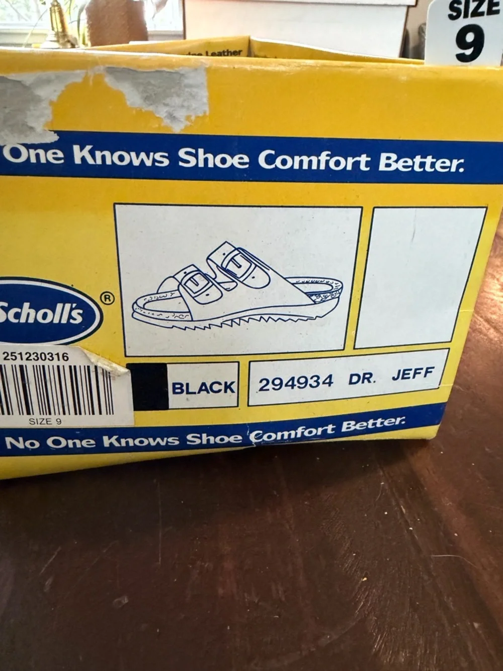 Dr. Scholl's Black Two-Strap Sandals European Size 42 - 9M US Made in Italy